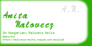 anita malovecz business card